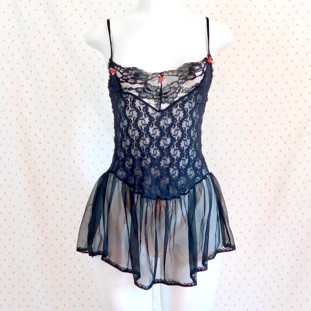 vintage black lace mini dress y2k romantic goth coquette